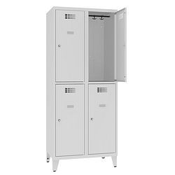 Eurobox Garderobenspind, 2 Abteile 4 Fächer, 400 mm, mit Füßen, 0201-040202