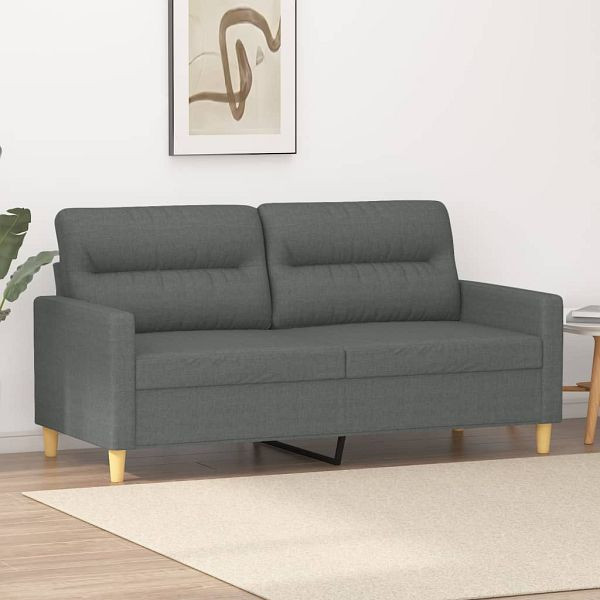 vidaXL 2-Sitzer-Sofa Dunkelgrau 140 cm Stoff, 359236, 8721012139626