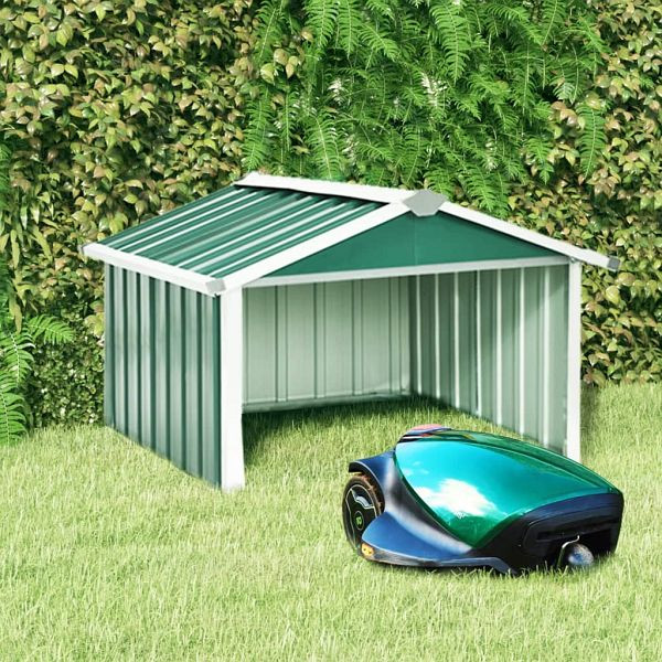 vidaXL Rasenmäher Garage 92x97x63 cm Verzinkter Stahl Grün, 150907