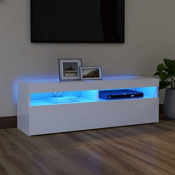 vidaXL TV-Schrank mit LED-Leuchten Weiß 120x35x40 cm, 804373