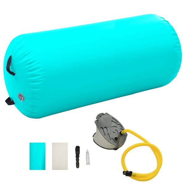 vidaXL Aufblasbare Gymnastik-Rolle mit Pumpe 120x90 cm PVC Grün, 92719