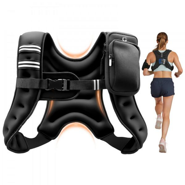 VEVOR Gewichtsweste 3,68 kg mit Reflektorstreifen, verstellbarer Schnalle & Aufbewahrungstaschen für Fitness & Laufen, GDZLKBXTS8LB4742B001V0
