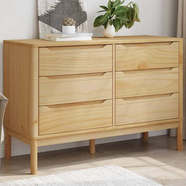 vidaXL Kommode FLORO Wachsbraun Massivholz Kiefer, 374011