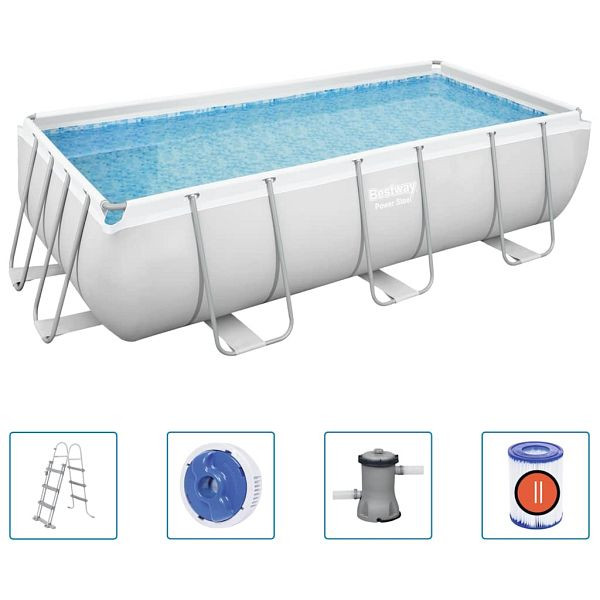Bestway Power Steel Pool-Set Rechteckig 404x201x100 cm, 92816