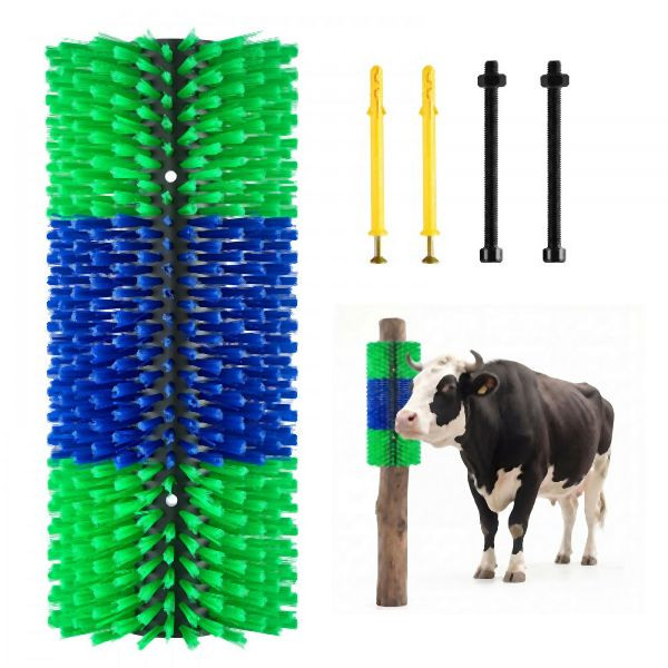 VEVOR Kratzbürste 43x19 cm, inkl. 4 Schrauben, Massage- & Pflegewerkzeug für Pferde, Rinder, Schafe & Schweine, Grün & Blau, SCZNSLL1JZH0FGLO7001V0