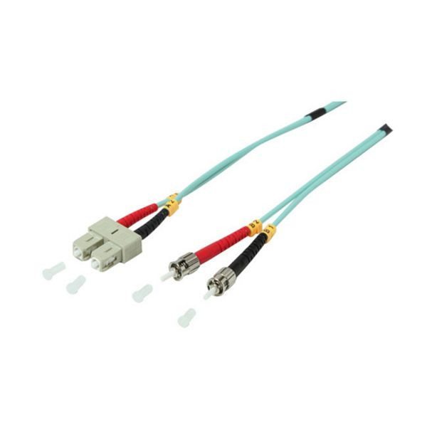 S-Conn Duplex Patchkabel SC/ST 50/125µ, OM3, aqua, 2,0m, 77912/3