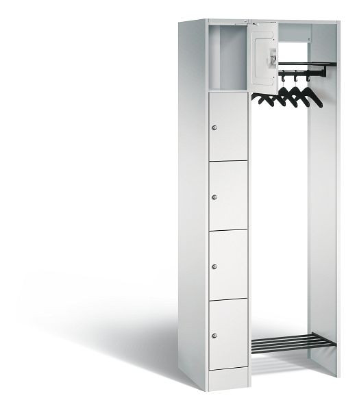 C+P Offene Garderobe Serie 8070, H1950xB740xT480mm, Farbe: Lichtgrau, 80700-00 S10000