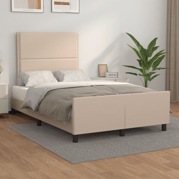 vidaXL Bettgestell mit Kopfteil Cappuccino-Braun 120x200 cm Kunstleder, 3125505