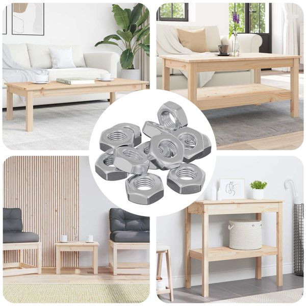 vidaXL Sechskantmuttern 3600-teilig Silber Eisen, 864471