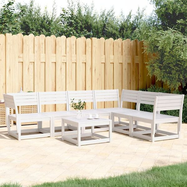 vidaXL 6-teilig Garten-Sofagarnitur Weiß Massivholz Kiefer, 3217016