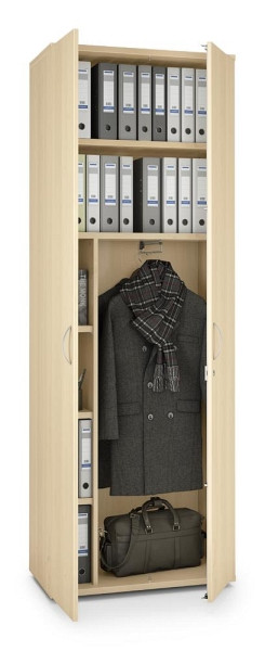 Deskin Garderobenschrank MULTI M pro, Dekor: Ahorndekor, BxHxT: 800 x 2250 x 420 mm, 272352