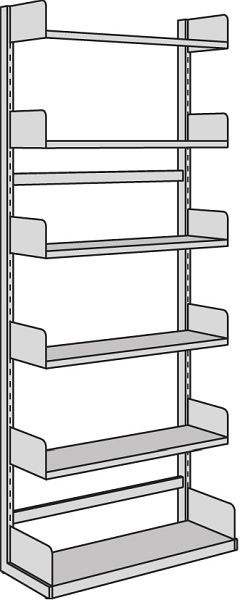 Kerkmann Freiarm-Regal Univers, B 750 x T 400 x H 2250 mm, lichtgrau, 52858711