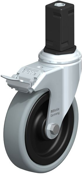 Blickle LKRA-VPA 126K-11-FI-EV15 Apparate-Lenkrolle mit Expander & Feststeller, Vollgummi, Grau, 848399