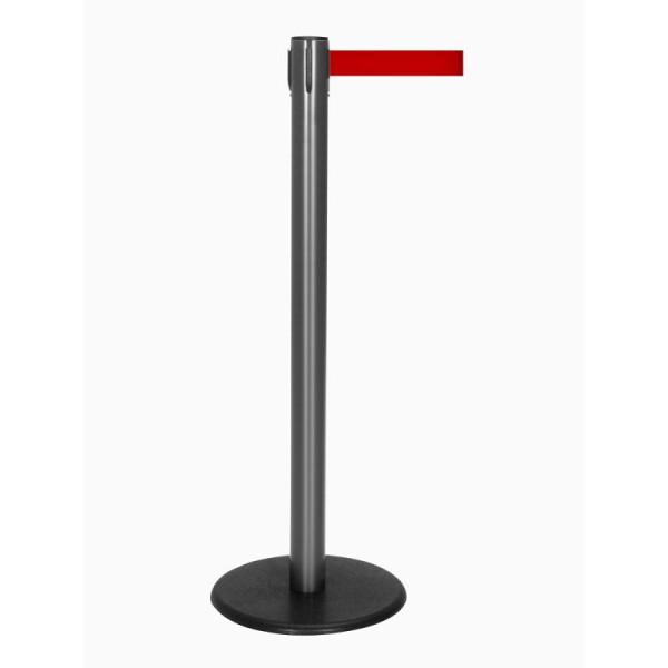 Stein HGS Personenleitsystem -P-Line Famous-, anthrazit, rot, mit magnetischem Gurtendstück, Gurtlänge: 2,3 m, 12799-0104