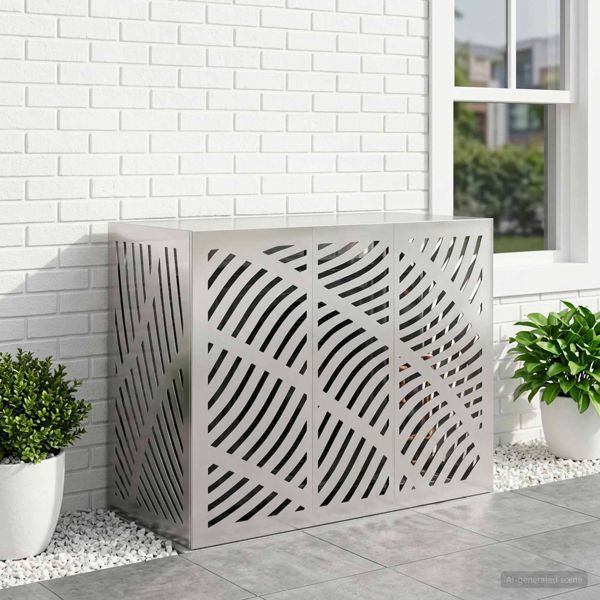 vidaXL Klimaanlagenabdeckung Silber 110 x 50 x 80 cm Verzinkter Stahl, 8014113