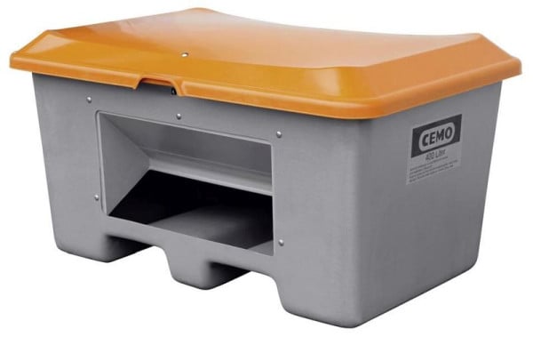 Cemo Streugutbehälter Plus 3 400 l, grau/orange, mit Entnahmeöffnung, 10572