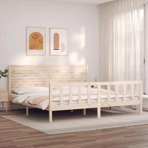 vidaXL Massivholzbett mit Kopfteil, 3193221, 8720845983918