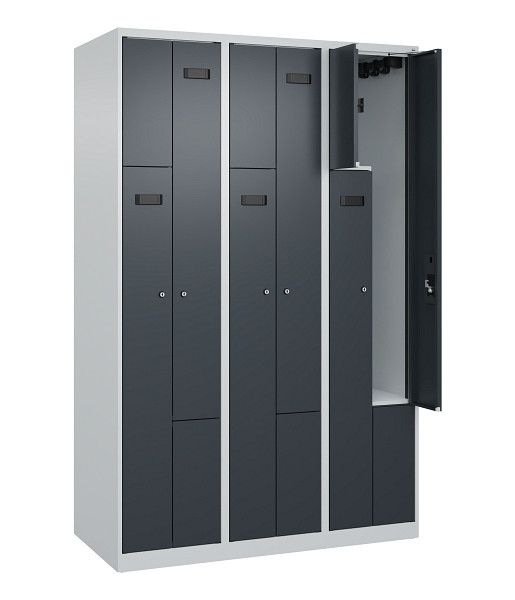 C+P Z-Spind Evolo PLUS, 6 Fächer, 1850x1200x500mm, 7035/7016, Zylinderschloss, 049003-326 S10039