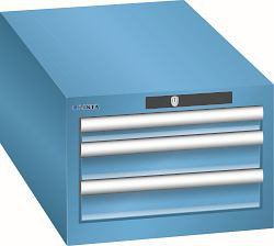 LISTA Schubladenschrank 18x36E (BxTxH) 411x725x283mm AUTO Lock, Lichtblau, 3 Schubladen, Fronthöhen: 50 - 75 mm, 78.435.010.A