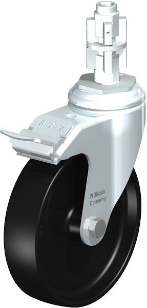 Blickle LKRA-POA 125G-11-FI-E14 Apparate-Lenkrolle mit Rückenloch & Feststeller, Polyamid, Schwarz, 519363