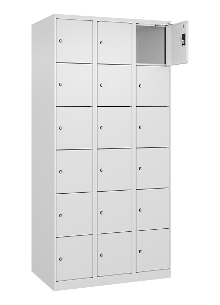 C+P Schließfachschrank Evolo PLUS, 18 Fächer, 1850x900x500mm, 9016/9016, 049000-306 S10020