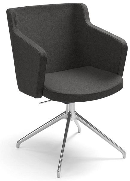 Deskin Konferenzstuhl SITNESS MEETING 1.0, Gestell Aluminium poliert mit Polyamid-Gleitern, Stoff Filz L anthrazit, 287813