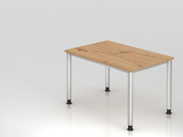 Hammerbacher Schreibtisch HS12, 120 x 80 cm, Platte: Asteiche, 25 mm dick, 2 mm ABS-Kante, Rechteckform, VHS12/R/S