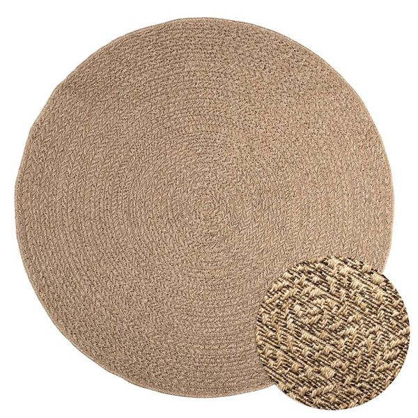 vidaXL Teppich 160 cm Jute-Optik Innen und Außen, 364837