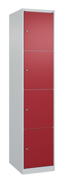 C+P Schließfachschrank Classic PLUS, 1850x400x500mm, 7035/3003, mit 4 Fächern, 080000-124 S10001
