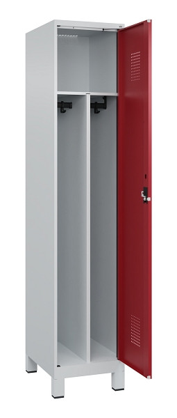 C+P Spind Evolo PLUS, mit Füßen, 1 Abteil, 1950x400x500mm, 7035/3003, Verschluss Zylinderschloss, 049010-12F S10031