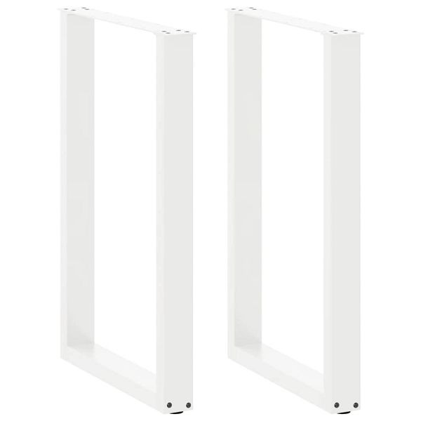 vidaXL Couchtischbeine U-Form 2 Stk. Weiß 60x(90-91) cm Stahl, 4013225