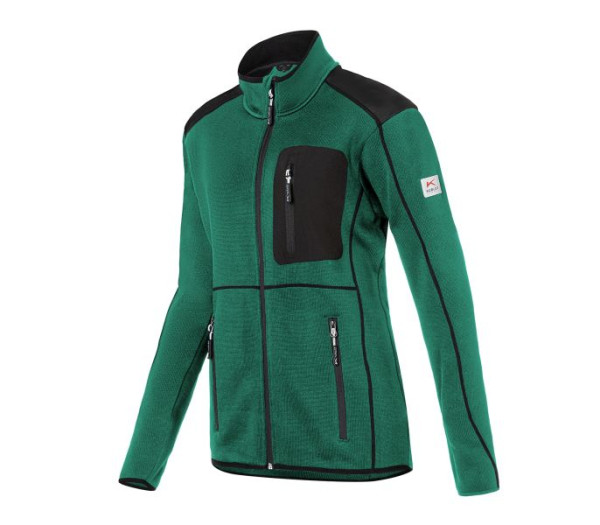 Kübler Strickjacke Damen, Farbe: moosgrün/schwarz, Größe: XS, 1444 6339-6599-XS
