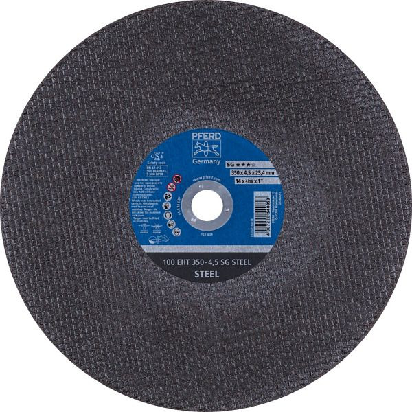 Pferd Trennscheibe 100 EHT 350-4,5 SG STEEL/25,4, VE: 10 Stück, 61329525