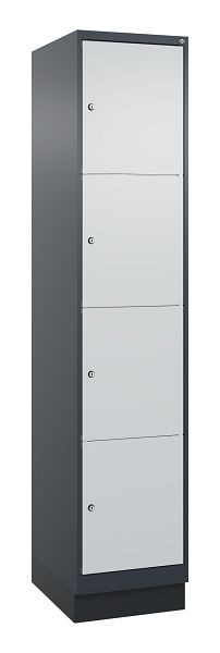C+P Schließfachschrank Classic PLUS, Sockel, 1950x400x500mm, 7016/7035, mit 4 Fächern, 080020-124 S10016