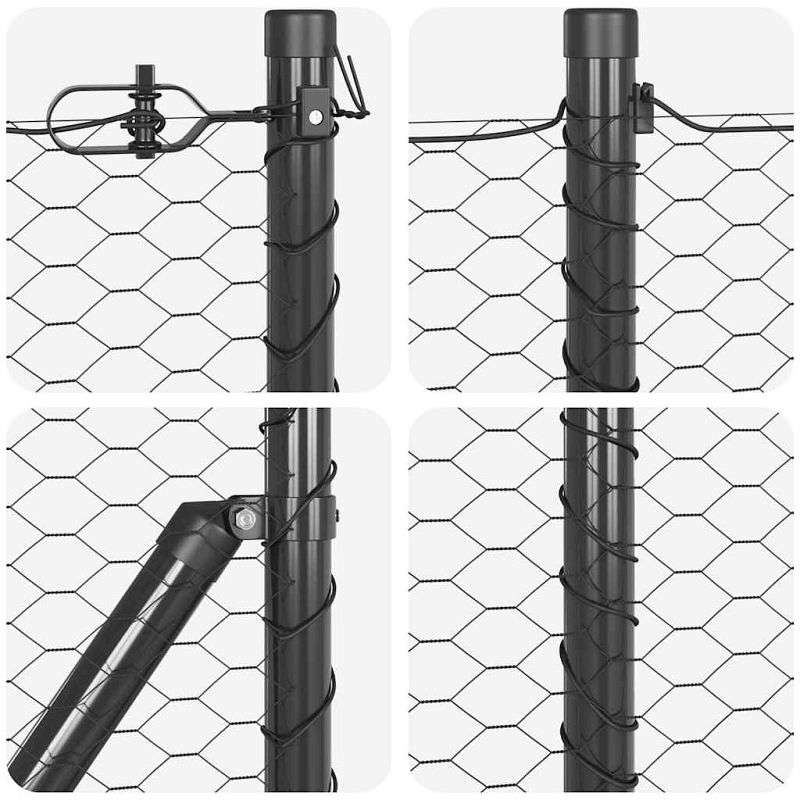 Produktbild von Zaunpfosten Metall 200cm VidaXL Gartenzaunpfosten In Grau Aus Pulverbeschichtetem Stahl Staketenzaun 50cm Hoch
