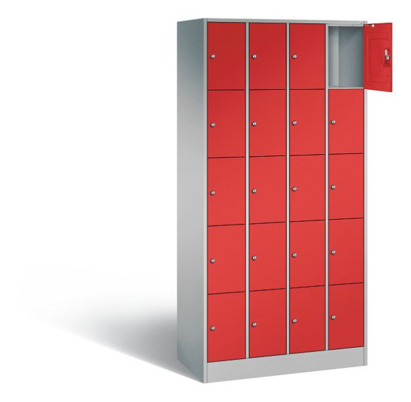 C+P Schließfachschrank Serie 8070, H1950xB900xT480mm, Farbe: Weißaluminium / feuerrot, 80700-40 S10407