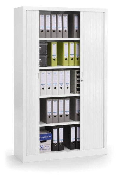 Deskin Rollladenschrank, Alusilber, 1000 x 430 x 1600 mm, 330982