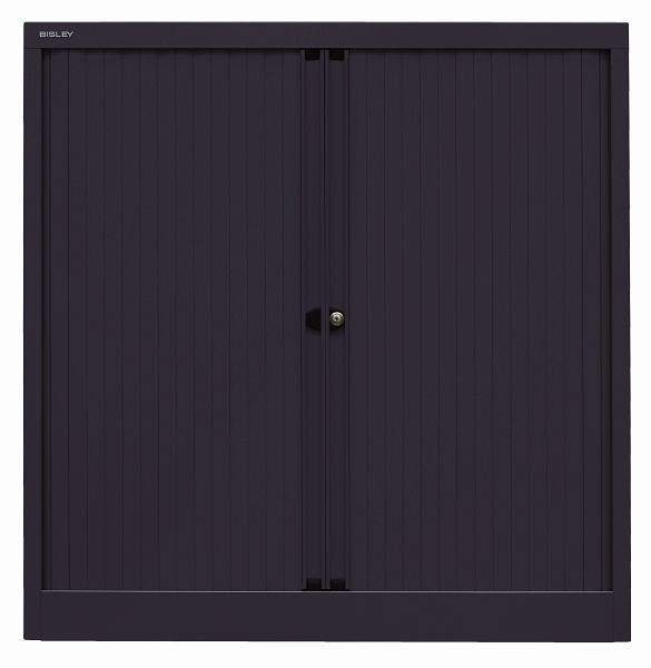 Bisley Rollladenschrank EuroTambour, 2 Fachböden, 2,5 OH, Rollladen schwarz, Korpus schwarz, ET410102S5633