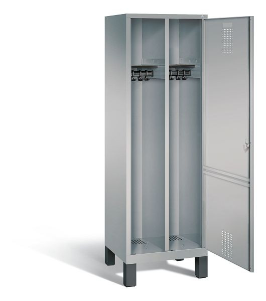 C+P Schwarz-Weiss-Spind Evolo, H1850xB610xT500mm, Farbe: Weißaluminium, 48210-20 S10064