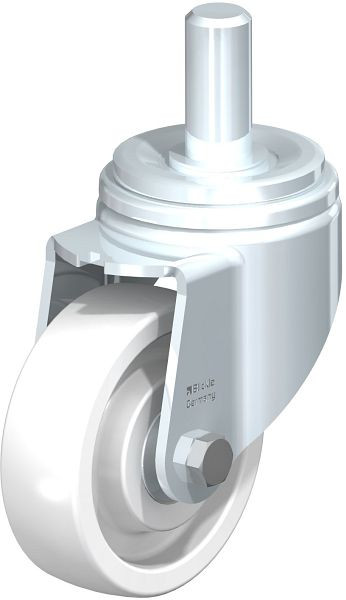 Blickle LHZ-SPO 127K Stahlblech-Lenkrolle, Schwerlast-Ausführung, mit Zapfen, Polyamid, Weiß, 754663