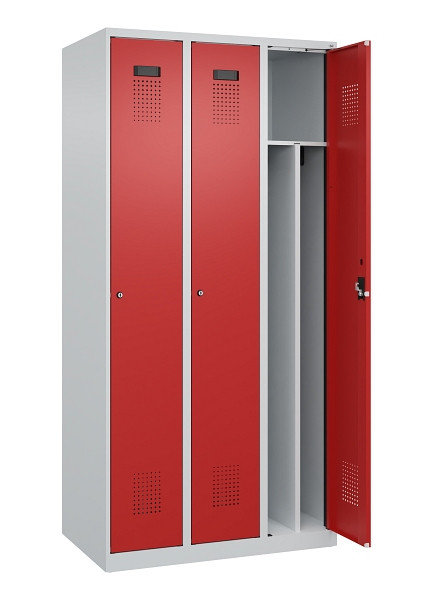 C+P Spind Evolo PLUS, 3 Abteile, 1850x900x500mm, 7035/3000, Verschluss Zylinderschloss, 049000-30F S10030