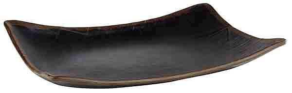 APS Tablett -MARONE-, 32,5 x 23,5 cm, Höhe: 4,5 cm, Melamin, schwarz, mit braunem Rand, 84119
