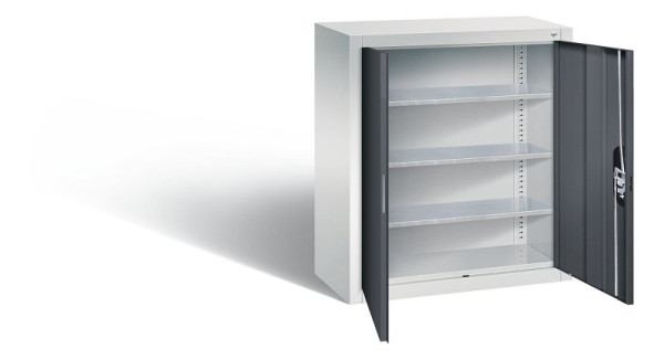 C+P Hängeschrank Serie 13, H830xB700xT300mm, Farbe: Lichtgrau / Schwarzgrau, Muldengriff, 134013-22 S10171
