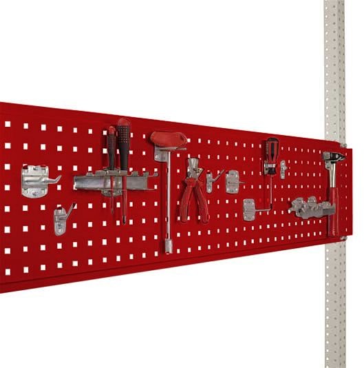 Manuflex Werkzeug-Lochplatte für Stahl-Aufbauportale, Nutzhöhe = 300 mm, für Tischbreite 1000 mm, Rubinrot, ZB3341.3003