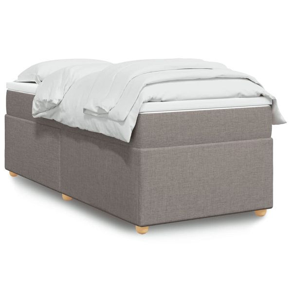 vidaXL Boxspringbett mit Matratze Taupe 90x190 cm Stoff, 3285342