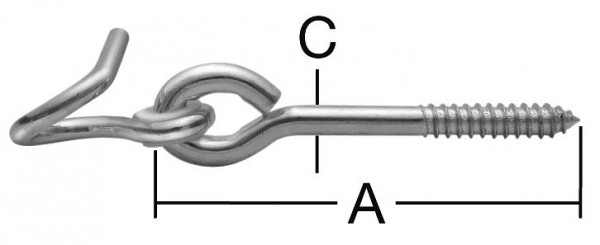 Vormann Spiralhakenmit Holzschraubengewinde 180 x 10,6 verzinkt, VE: 10 Stück, 007900251AV