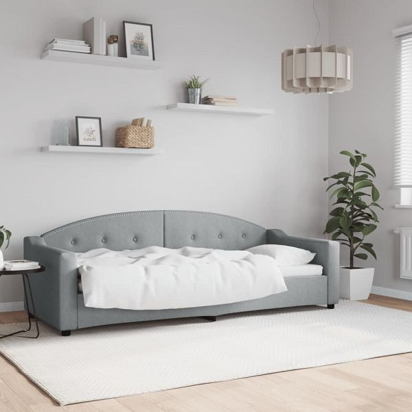 vidaXL Tagesbett Hellgrau 80x200 cm Stoff, Polyester, 354178