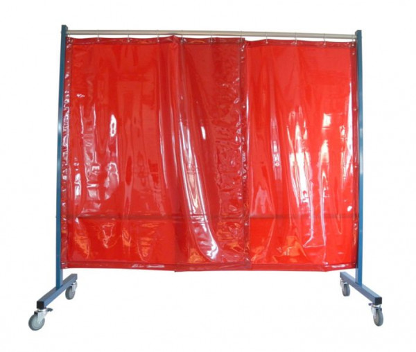 SINOtec TransFlex Schutzwand, 1-teilig, fahrbar, Vorhang 0,4mm Dicke, rot-orange Bausatz, 10003143