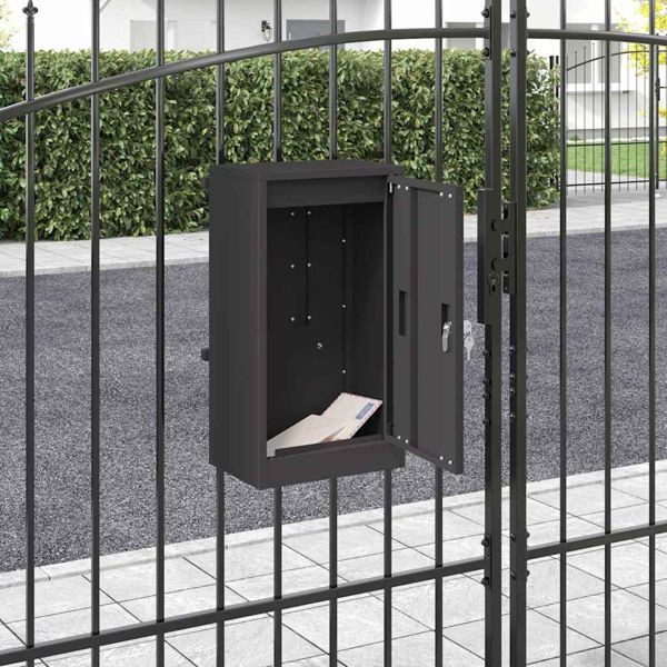 vidaXL Briefkasten Schwarz 30 x 23 x 55 cm Stahl, 874947
