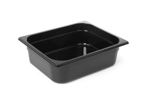 Hendi Gastronorm-Behälter Polycarbonat 1/2, 4 L, LxBxH: 325x265x65 mm, Schwarz, 862438
